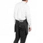 Uncommon Chef 3041 Pinstripe Customizable Poly-Cotton Twill V-Neck Tuxedo Apron with Adjustable Neck Strap and 2 Pockets - 28