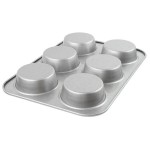 Chicago Metallic 44305 6 Cup 10.5 oz. Glazed Aluminized Steel Mini Cake / Jumbo Muffin Pan - 11 1/8 Chicago Metallic 44305 6 Cup 10.5 oz. Glazed Aluminized Steel Mini Cake / Jumbo Muffin Pan - 11 1/8