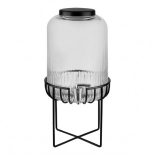 APS Urban 1.85 Gallon Glass Drink Dispenser with Black Stainless Steel Stand APS10451
