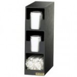 San Jamar L2204 Black 4-Compartment Vertical Countertop Lid Organizer with Straw Bin San Jamar L2204 Black 4-Compartment Vertical Countertop Lid Organizer with Straw Bin