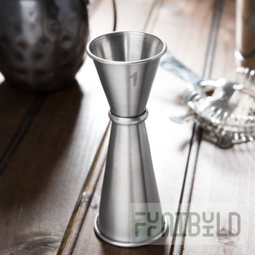 American Metalcraft JG5 1 oz. & 2 oz. Stainless Steel Japanese Style Jigger