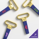 Franmara Ahh Super! Brass-Plated Two-Prong Customizable Cork Extractor with Dark Blue Sheath 2126-05