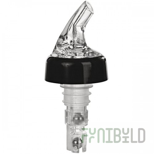 Franmara Posi-Pour 2000 1.25 oz. Clear Spout / Clear Tail Portion Control Pourer 8241 BU - 12/Pack