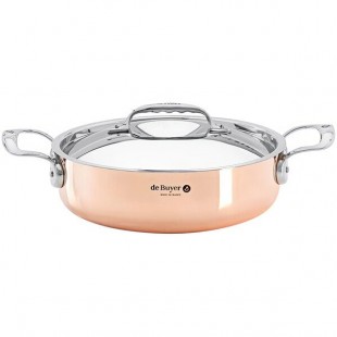 de Buyer Prima Matera 5.2 Qt. Induction Ready Copper Brazier with Cover 6241.28