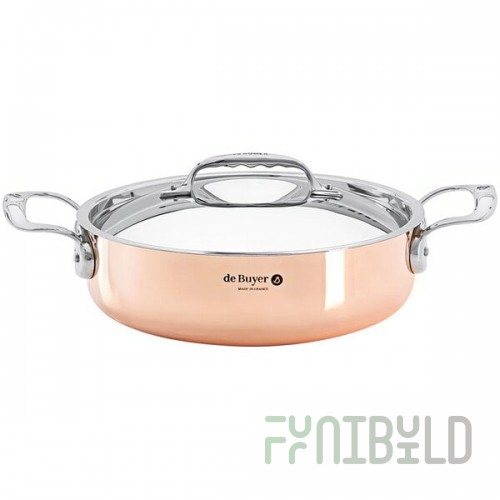 de Buyer Prima Matera 5.2 Qt. Induction Ready Copper Brazier with Cover 6241.28