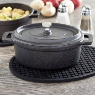 American Metalcraft CIPOV6040 18 oz. Pre- Seasoned Mini Cast Iron Oval Dutch Oven American Metalcraft CIPOV6040 18 oz. Pre- Seasoned Mini Cast Iron Oval Dutch Oven