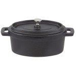 American Metalcraft CIPOV6040 18 oz. Pre- Seasoned Mini Cast Iron Oval Dutch Oven American Metalcraft CIPOV6040 18 oz. Pre- Seasoned Mini Cast Iron Oval Dutch Oven