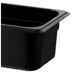 Vigor 1/4 Size Black Polycarbonate Food Pan - 4