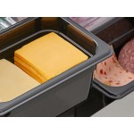 Vigor 1/4 Size Black Polycarbonate Food Pan - 4