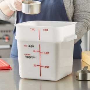 Vigor 8 Qt. White Square Polyethylene Food Storage Container Vigor 8 Qt. White Square Polyethylene Food Storage Container