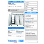 Continental Refrigerator 3RNSSPT 78 Continental Refrigerator 3RNSSPT 78
