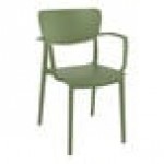 Siesta Lisa Olive Green Resin Outdoor Dining Arm Chair
