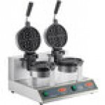 Carnival King WBM26DGT Non-Stick Double Belgian Waffle Maker with Digital Timer and Temperature Controls - 120V