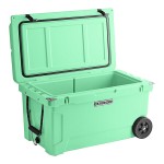 CaterGator CG65SFW Seafoam 65 Qt. Mobile Rotomolded Outdoor Cooler / Ice Chest