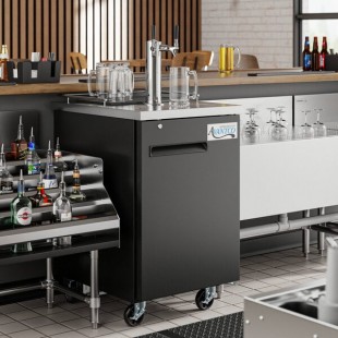 Avantco UDD-1-HC Double Tap Kegerator Beer Dispenser - Black, (1) 1/2 Keg Capacity