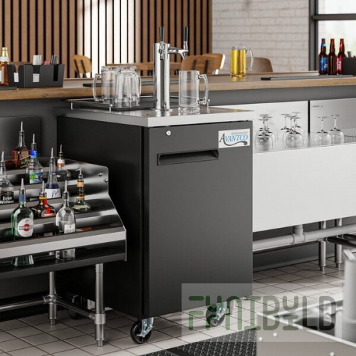 Avantco UDD-1-HC Double Tap Kegerator Beer Dispenser - Black, (1) 1/2 Keg Capacity