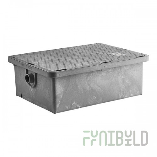 Endura 3925A02LO Lo-Pro 50 lb. 25 GPM Low Profile Grease Trap with 2