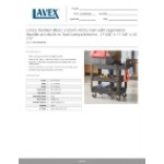 Lavex Medium Black 3-Shelf Utility Cart with Ergonomic Handle and Built-In Tool Compartments - 37 5/8