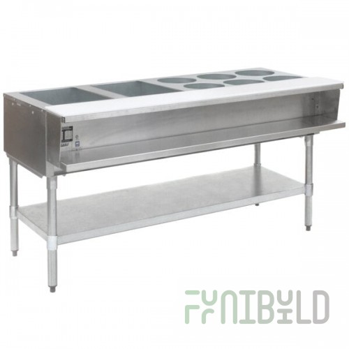 Eagle Group AWT4-1 Natural Gas Eight Pan Sealed Well Water Bath Steam Table with Galvanized Legs