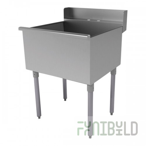 Advance Tabco 4-1-24D 400 Series 16-Gauge Type 430 Stainless Steel One Compartment Rear Deck Budget Sink - 21