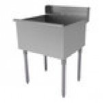 Advance Tabco 4-1-24D 400 Series 16-Gauge Type 430 Stainless Steel One Compartment Rear Deck Budget Sink - 21