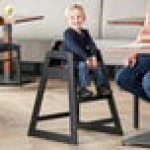 Lancaster Table & Seating Standard Height Wooden High Chair with Black Finish - Unassembled Lancaster Table & Seating Standard Height Wooden High Chair with Black Finish - Unassembled