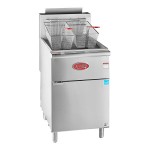 Avantco F5-ES-P 65-70 lb. Liquid Propane Stainless Steel Floor Fryer - 100,000 BTU