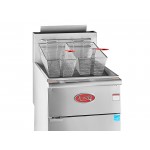 Avantco F5-ES-P 65-70 lb. Liquid Propane Stainless Steel Floor Fryer - 100,000 BTU