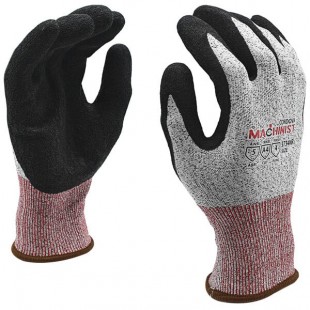 Cordova Machinist Salt and Pepper HPPE / Glass Fiber Cut Resistant Food-Safe Gloves with Black Crinkle Latex Palm Coating - Medium Cordova Machinist Salt and Pepper HPPE / Glass Fiber Cut Resistant Food-Safe Gloves with Black Crinkle Latex Palm Coating - Medium