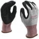 Cordova Machinist Salt and Pepper HPPE / Glass Fiber Cut Resistant Food-Safe Gloves with Black Crinkle Latex Palm Coating - Medium