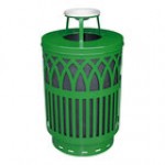 Witt Industries COV40P-AT-BN Covington 40 Gallon Brown Steel Round Outdoor Decorative Trash Can with Ash Top Lid Witt Industries COV40P-AT-BN Covington 40 Gallon Brown Steel Round Outdoor Decorative Trash Can with Ash Top Lid
