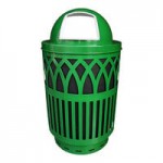 Witt Industries COV40P-AT-BN Covington 40 Gallon Brown Steel Round Outdoor Decorative Trash Can with Ash Top Lid Witt Industries COV40P-AT-BN Covington 40 Gallon Brown Steel Round Outdoor Decorative Trash Can with Ash Top Lid