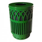 Witt Industries COV40P-AT-BN Covington 40 Gallon Brown Steel Round Outdoor Decorative Trash Can with Ash Top Lid Witt Industries COV40P-AT-BN Covington 40 Gallon Brown Steel Round Outdoor Decorative Trash Can with Ash Top Lid