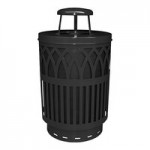Witt Industries COV40P-AT-BN Covington 40 Gallon Brown Steel Round Outdoor Decorative Trash Can with Ash Top Lid Witt Industries COV40P-AT-BN Covington 40 Gallon Brown Steel Round Outdoor Decorative Trash Can with Ash Top Lid