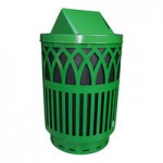 Witt Industries COV40P-AT-BN Covington 40 Gallon Brown Steel Round Outdoor Decorative Trash Can with Ash Top Lid Witt Industries COV40P-AT-BN Covington 40 Gallon Brown Steel Round Outdoor Decorative Trash Can with Ash Top Lid