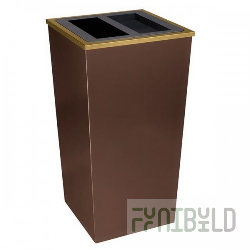 Ex-Cell Kaiser RC-MTR-34 A/T HCPR Metro Companion XL 34 Gallon Hammered Copper Ash & Square Trash Can
