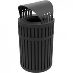 Commercial Zone 728401 ArchTec Parkview 45 Gallon Black Steel Round Recycling Bin Lid with Canopy Commercial Zone 728401 ArchTec Parkview 45 Gallon Black Steel Round Recycling Bin Lid with Canopy