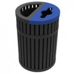 Commercial Zone 728401 ArchTec Parkview 45 Gallon Black Steel Round Recycling Bin Lid with Canopy Commercial Zone 728401 ArchTec Parkview 45 Gallon Black Steel Round Recycling Bin Lid with Canopy