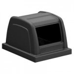 Commercial Zone 728401 ArchTec Parkview 45 Gallon Black Steel Round Recycling Bin Lid with Canopy Commercial Zone 728401 ArchTec Parkview 45 Gallon Black Steel Round Recycling Bin Lid with Canopy