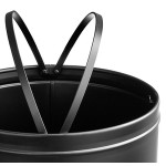 Lancaster Table & Seating 15 Gallon Black Powder-Coated Metal Round Decorative Trash Can with Open Dome Lid Lancaster Table & Seating 15 Gallon Black Powder-Coated Metal Round Decorative Trash Can with Open Dome Lid