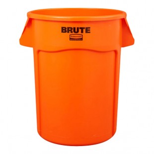 Rubbermaid® BRUTE 2119307 44 Gallon Orange Round High Visibility Trash Can Rubbermaid® BRUTE 2119307 44 Gallon Orange Round High Visibility Trash Can