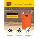 Rubbermaid® BRUTE 2119307 44 Gallon Orange Round High Visibility Trash Can Rubbermaid® BRUTE 2119307 44 Gallon Orange Round High Visibility Trash Can
