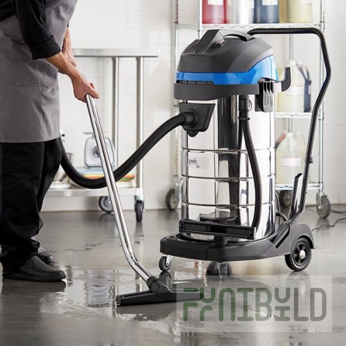 Lavex 26 Gallon Stainless Steel Commercial Wet / Dry Vacuum with Toolkit - 100-120V, 1400W