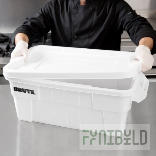 Rubbermaid® FG9S3000WHT BRUTE 14 Gallon White NSF Tote with Lid