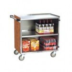 Lakeside 644GS 3 Shelf Medium Duty Stainless Steel Utility Cart with Enclosed Base and Gray Sand Finish - 22 1/2 Lakeside 644GS 3 Shelf Medium Duty Stainless Steel Utility Cart with Enclosed Base and Gray Sand Finish - 22 1/2