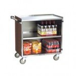 Lakeside 644GS 3 Shelf Medium Duty Stainless Steel Utility Cart with Enclosed Base and Gray Sand Finish - 22 1/2 Lakeside 644GS 3 Shelf Medium Duty Stainless Steel Utility Cart with Enclosed Base and Gray Sand Finish - 22 1/2