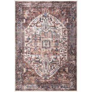 Abani Lola Collection 4' x 6' Terracotta Vintage Classic Medallion Area Rug