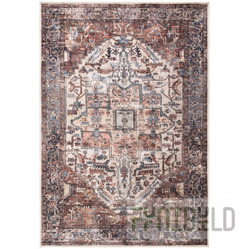 Abani Lola Collection 4' x 6' Terracotta Vintage Classic Medallion Area Rug