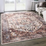 Abani Lola Collection 4' x 6' Terracotta Vintage Classic Medallion Area Rug Abani Lola Collection 4' x 6' Terracotta Vintage Classic Medallion Area Rug