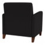 Lesro Ravenna Open House Black Fabric Oversized Guest Arm Chair with Walnut Wood Legs Lesro Ravenna Open House Black Fabric Oversized Guest Arm Chair with Walnut Wood Legs